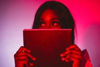 Woman with False Eyelashes